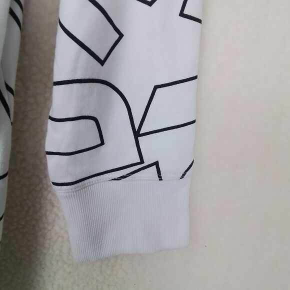 DKNY‎ Womens Hoodie Dress XL White Black Logo Sweatshirt Dress Cozy Soft - Picture 10 of 13